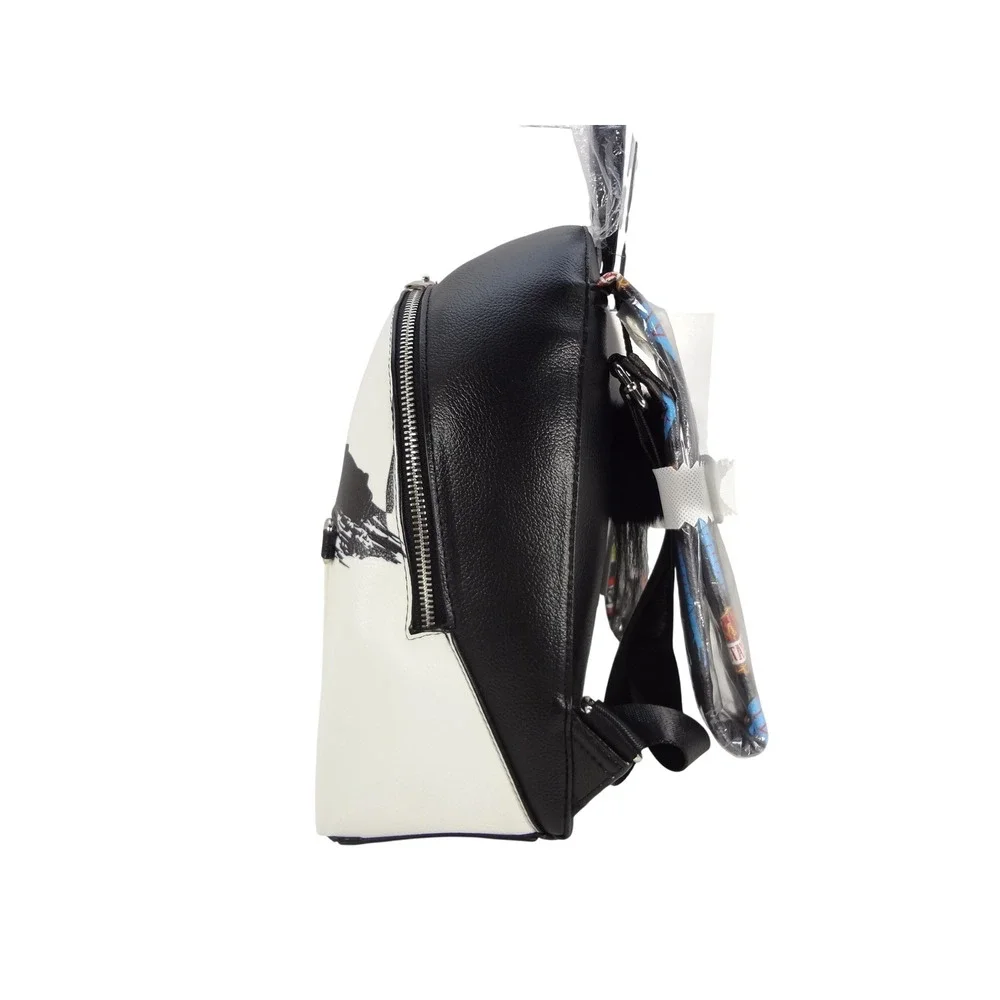 Danielle Nicole Disney Cruella Mini Backpack Black White NEW Pom Pom